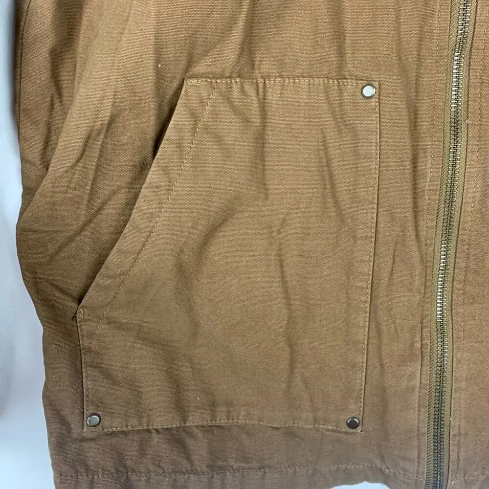 Levi's Men's xl extra large Tan Military Jacket zip up lightweight khaki denim - Picture 10 of 11